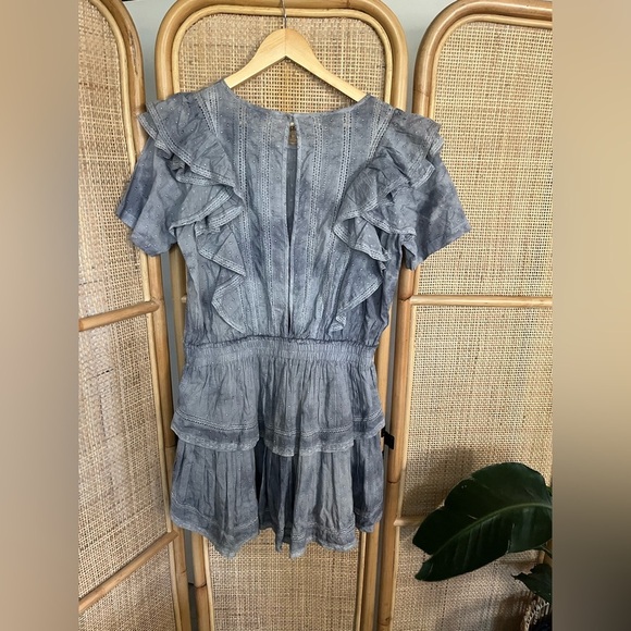 LoveShackFancy Natasha Dress Washed Denim Blue - Picture 6 of 11